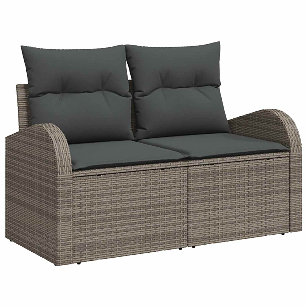Set sofe 8 kom. Siva i tamno siva Poli Rattan i čelik