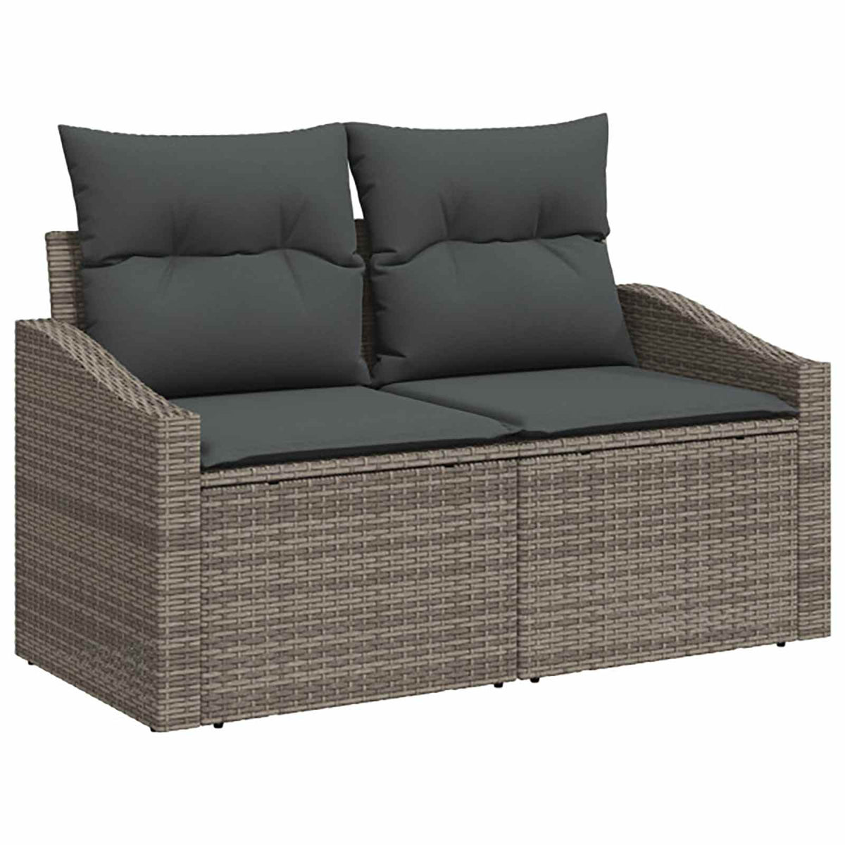 Set sofe 8 kom. Siva i tamno siva Poli Rattan i čelik