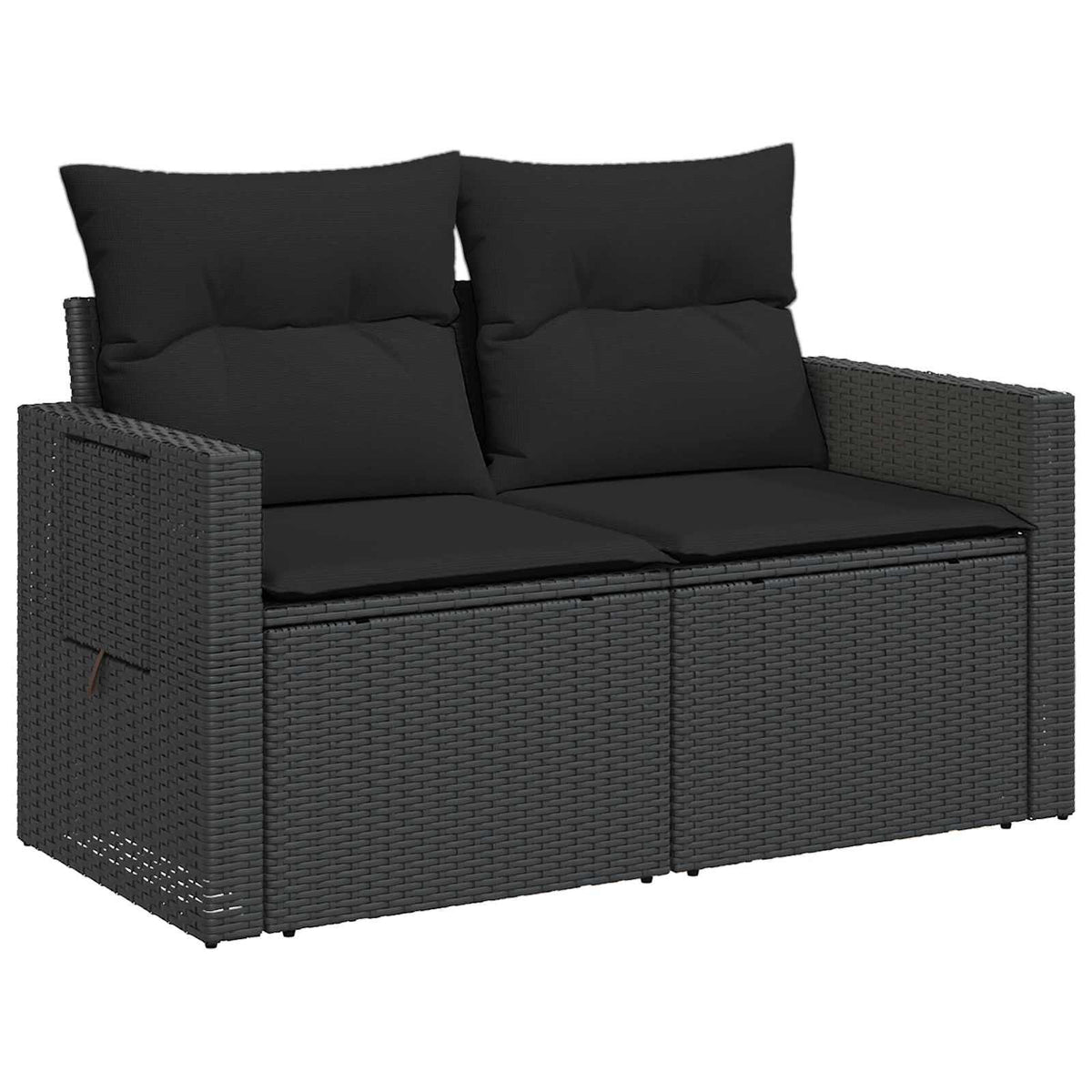 Set sofe 8 kom. Crna Poli Rattan i čelik