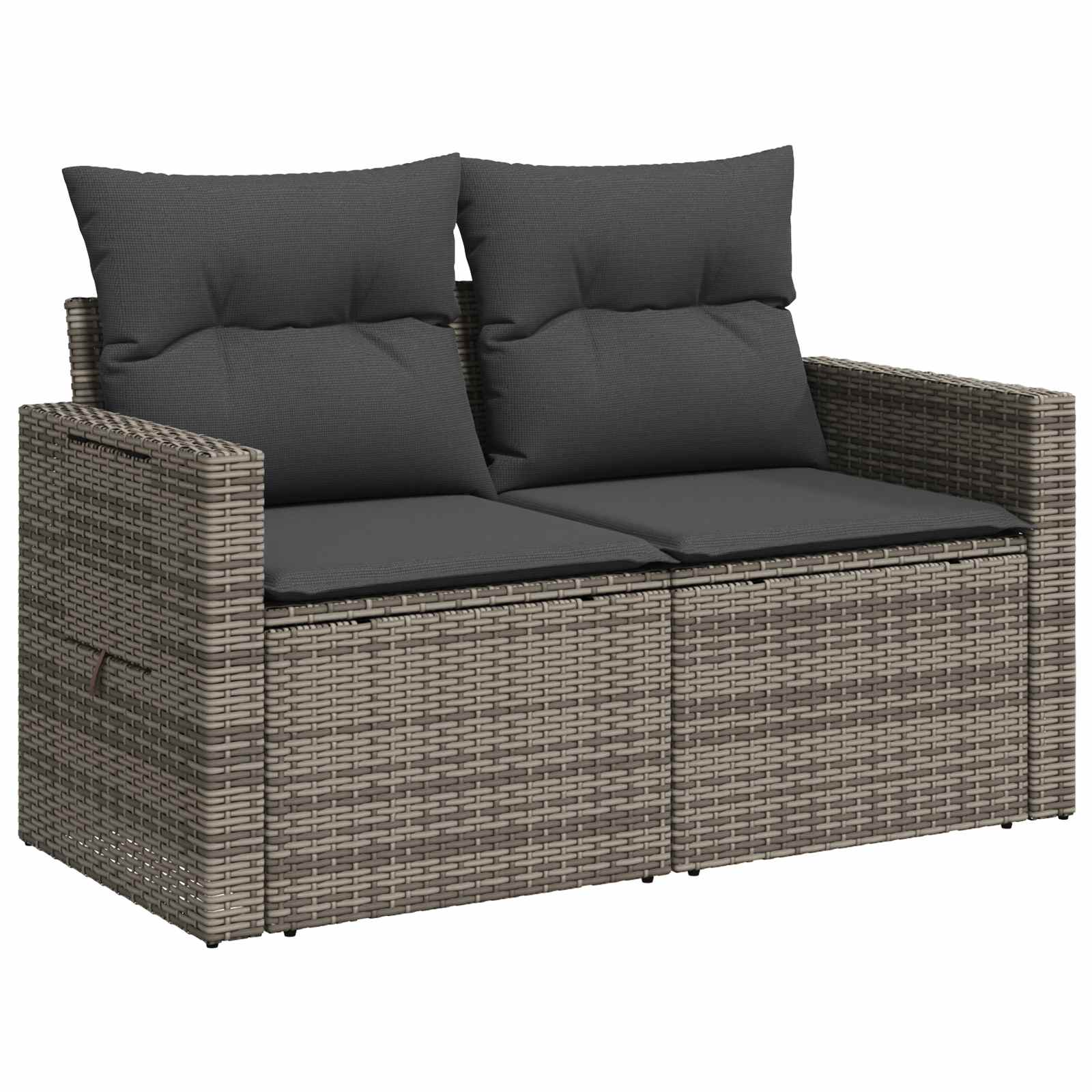 Set sofe 8 kom. Siva i tamno siva Poli Rattan i čelik
