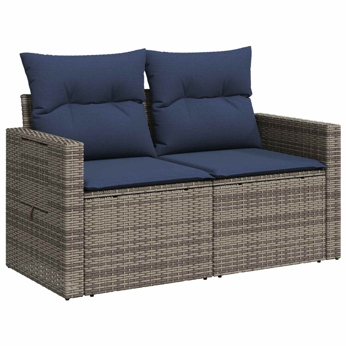 Set sofe 8 kom. Siva i tamnoplava Poli Rattan i čelik