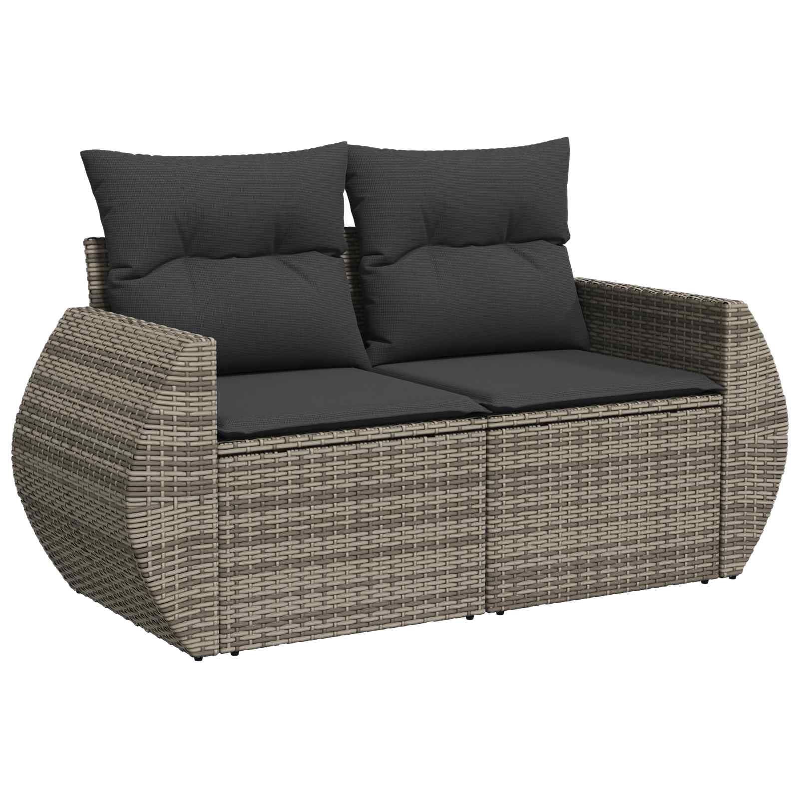 Set sofe 8 kom. Siva i tamno siva Poli Rattan i čelik