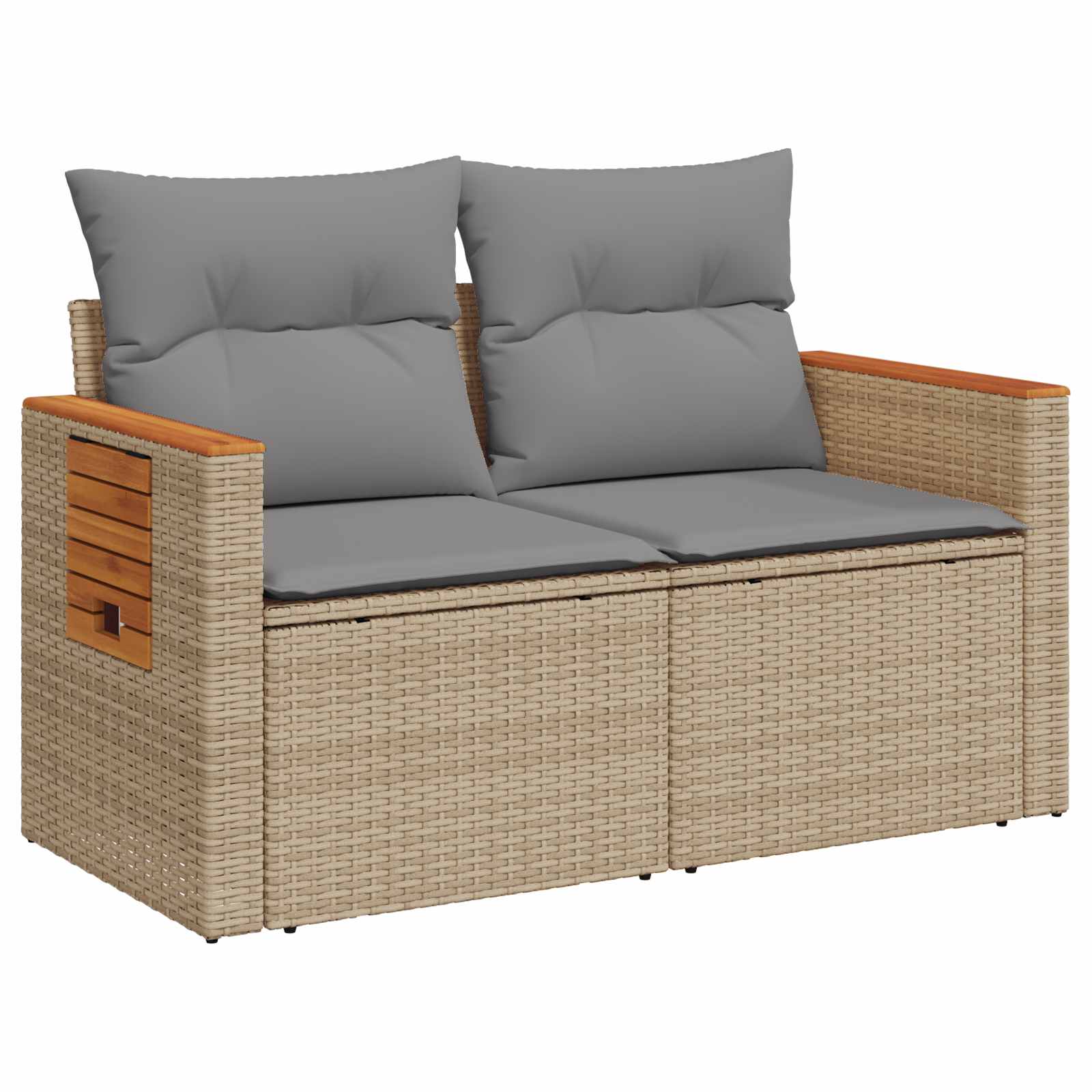 Set sofe 8 kom. Bež i svijetlo siva Poli Rattan i čelik