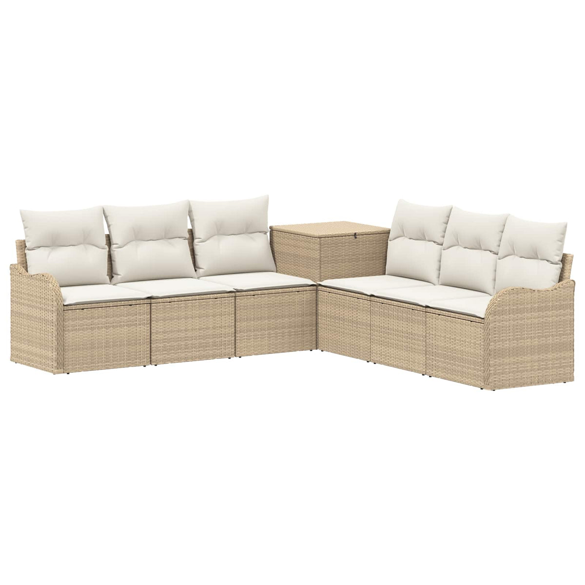 Set sofe 7 kom. Bež i krem bijela Poli Rattan i čelik