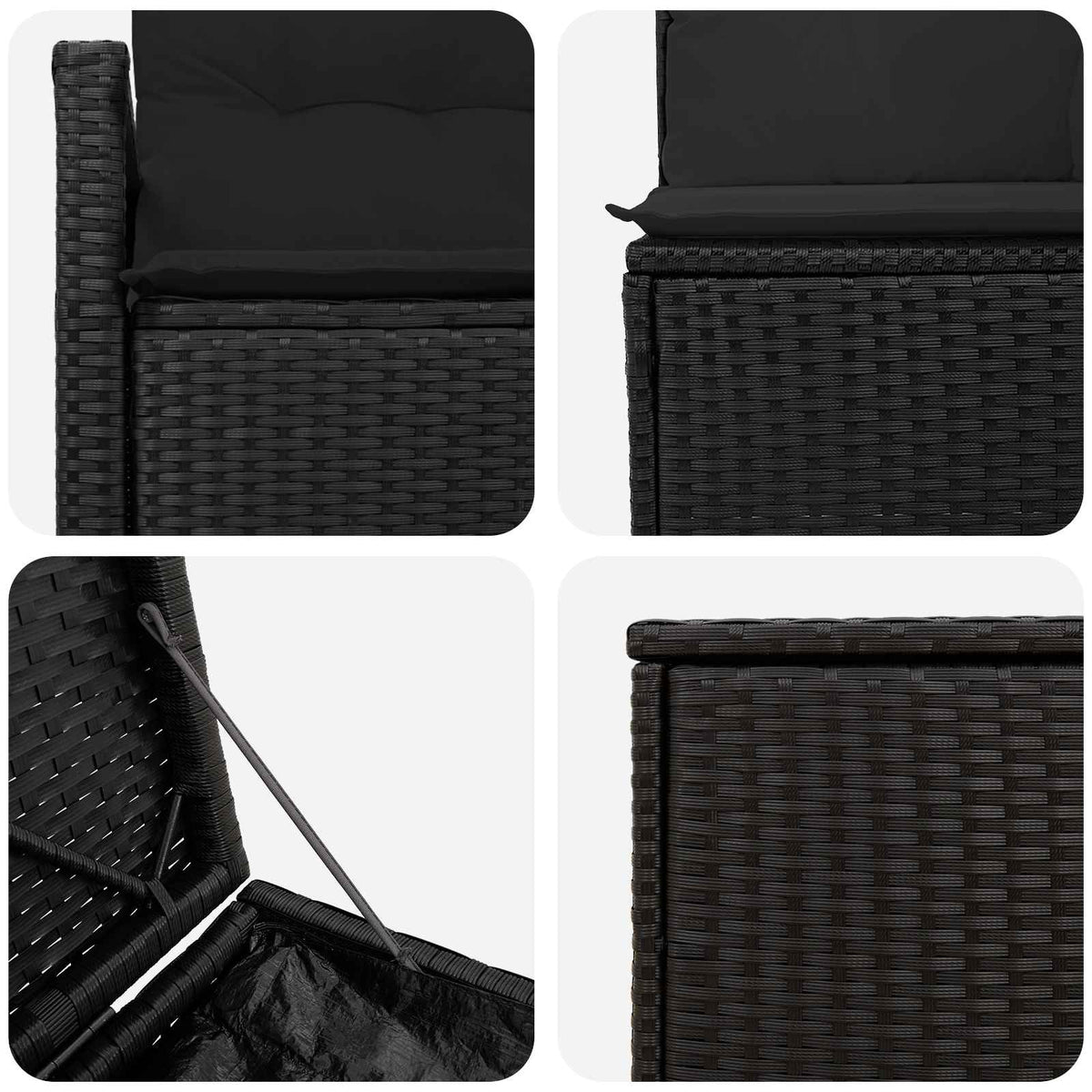 Set sofe 7 kom. Crna 120 x 62 x 69 cm Poli Rattan i čelik