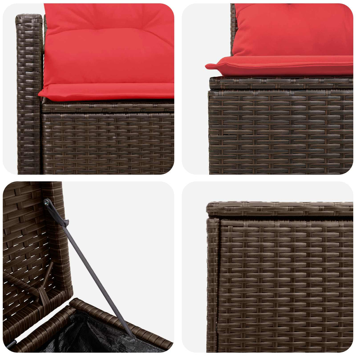 Set sofe 7 kom. Smeđa i crvena 120 x 62 x 69 cm