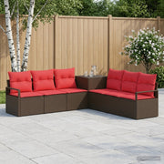 Set sofe 7 kom. Smeđa i crvena 120 x 62 x 69 cm