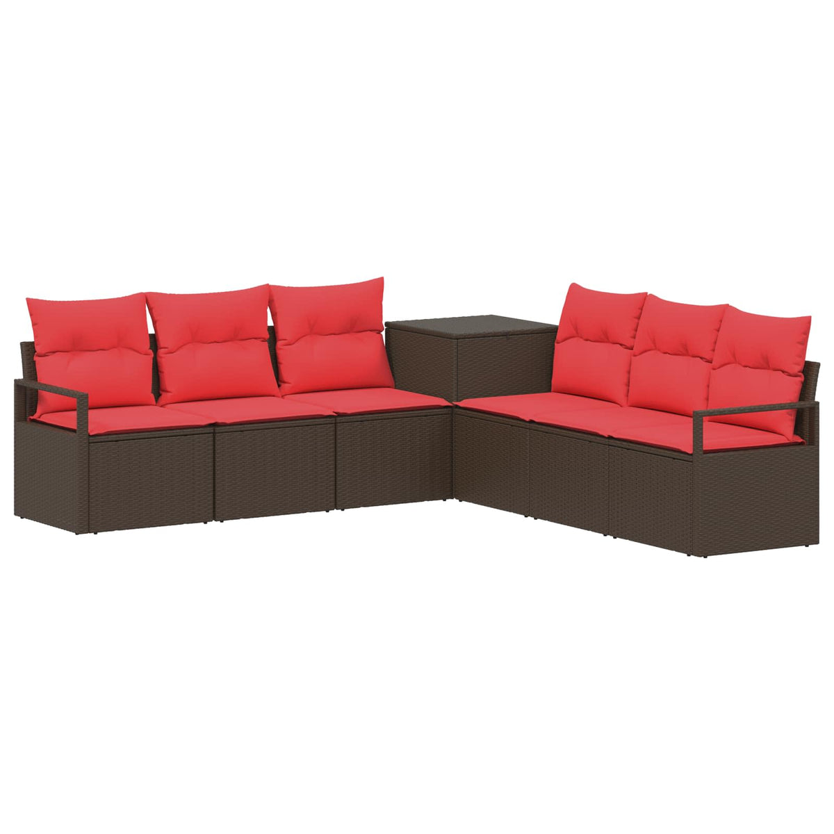 Set sofe 7 kom. Smeđa i crvena 120 x 62 x 69 cm