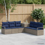 Set sofe 7 kom. Siva i tamnoplava 120 x 62 x 69 cm