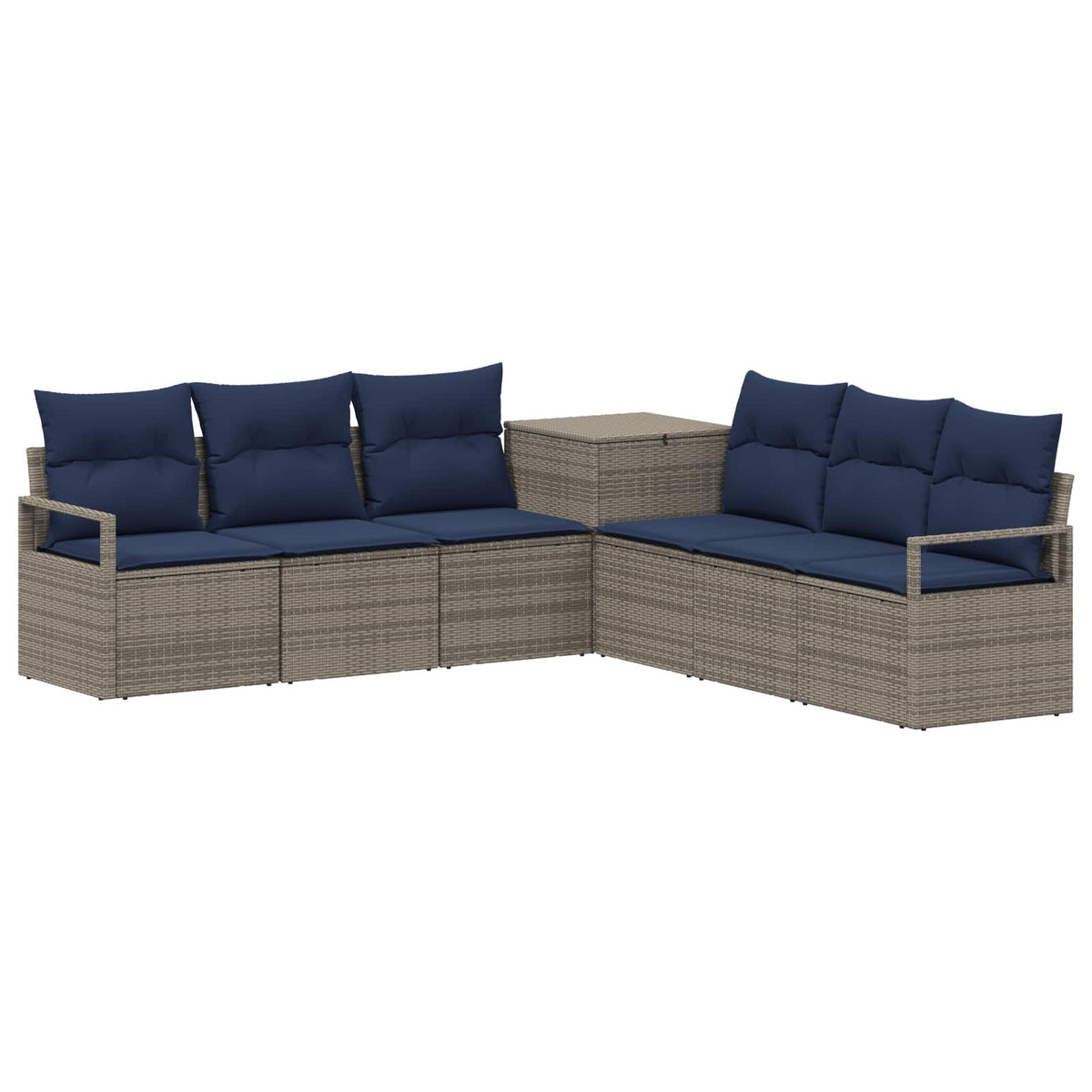 Set sofe 7 kom. Siva i tamnoplava 120 x 62 x 69 cm