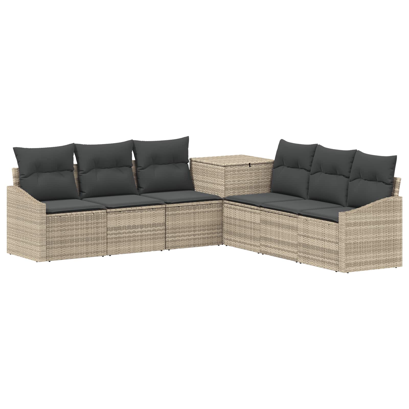 Set sofe 7 pcs Svijetlo siva i tamno siva Poli Rattan i čelik