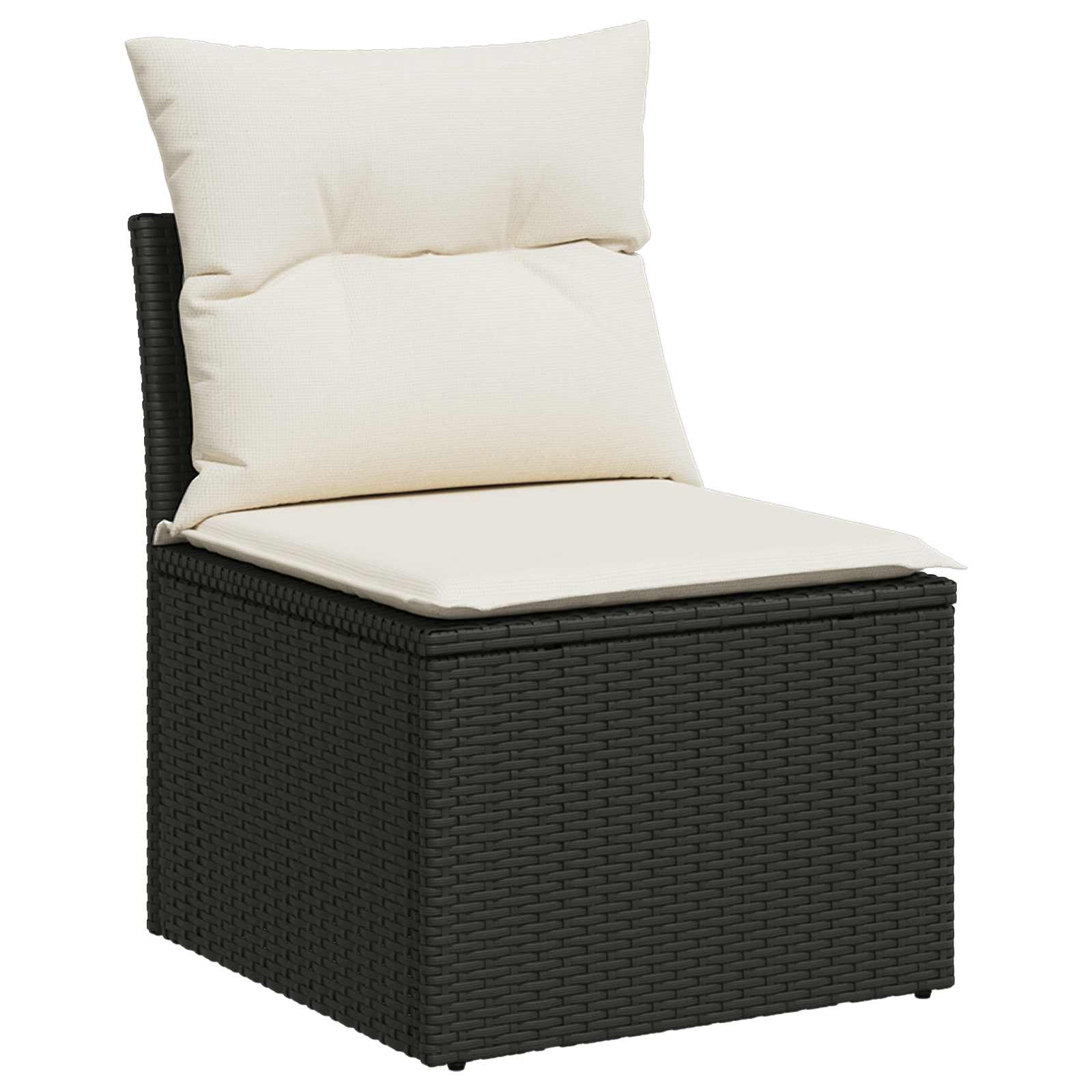 Set sofe 7 pcs Crna i krem-bijela Poli Rattan i čelik