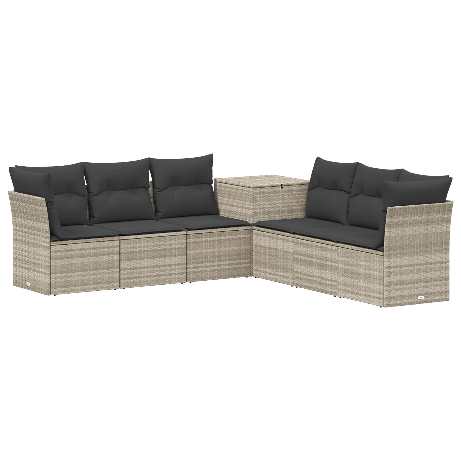 Set sofe 7 pcs Svijetlo siva i tamno siva Poli Rattan i čelik