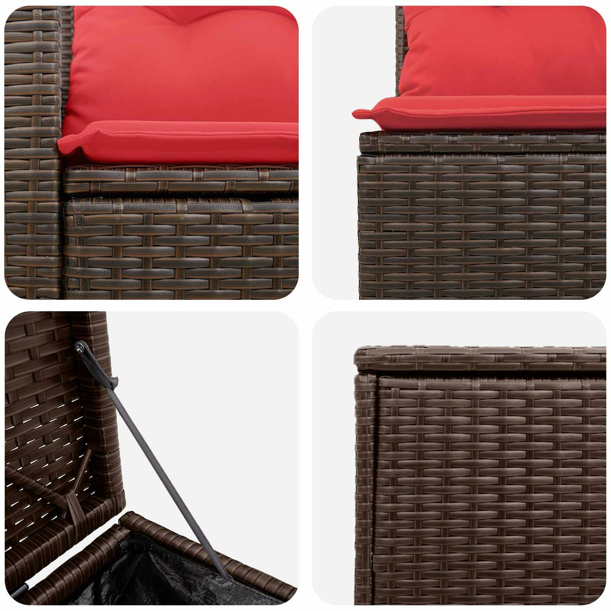 Set sofe 7 kom. Smeđa i crvena 234 x 234 x 85 cm