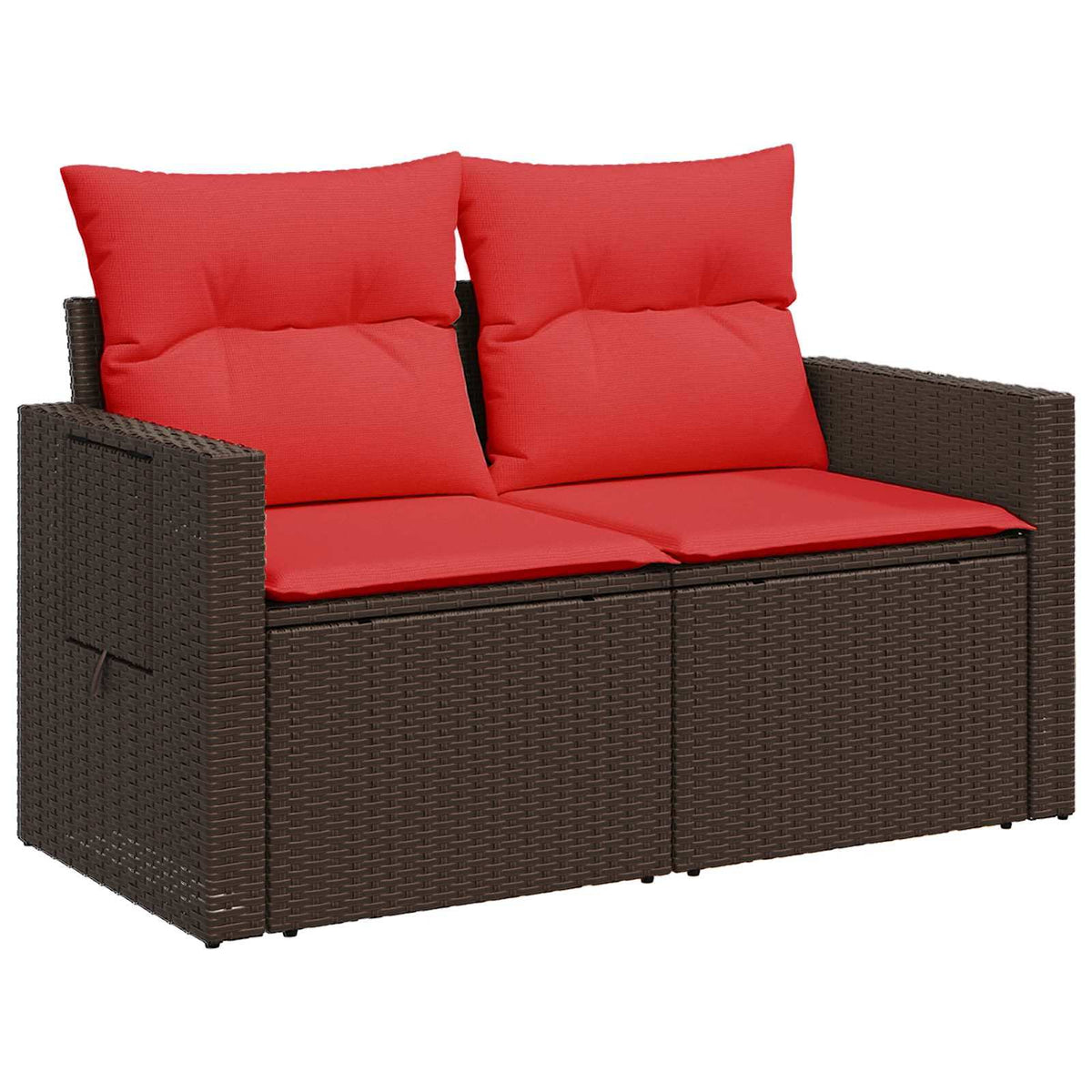 Set sofe 7 kom. Smeđa i crvena 234 x 234 x 85 cm