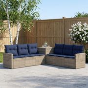 Set sofe 7 kom. Siva i tamnoplava 234 x 234 x 85 cm