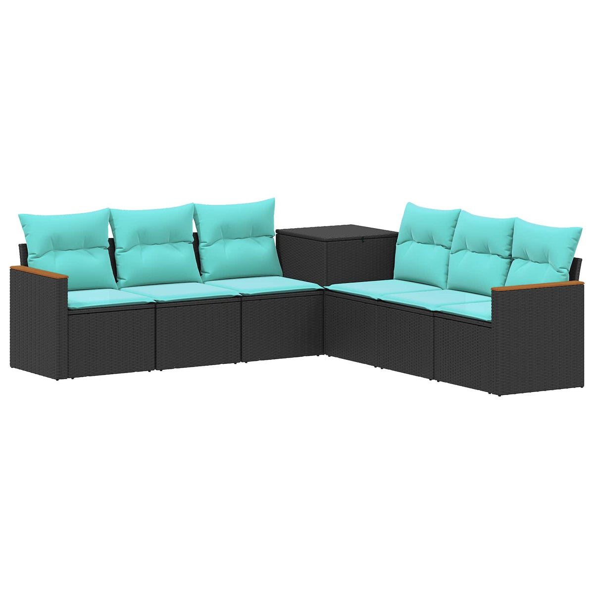 Set sofe 7 kom. Crna i Plava 123 x 62 x 69 cm