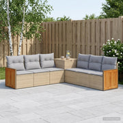 Set sofe 7 kom. Bež i svijetlo siva 118 x 62 x 69 cm