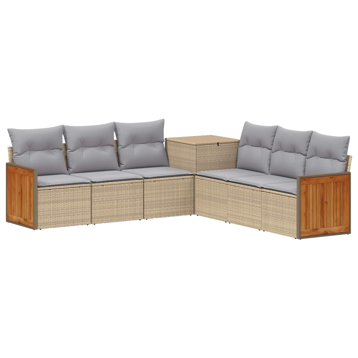Set sofe 7 kom. Bež i svijetlo siva 118 x 62 x 69 cm