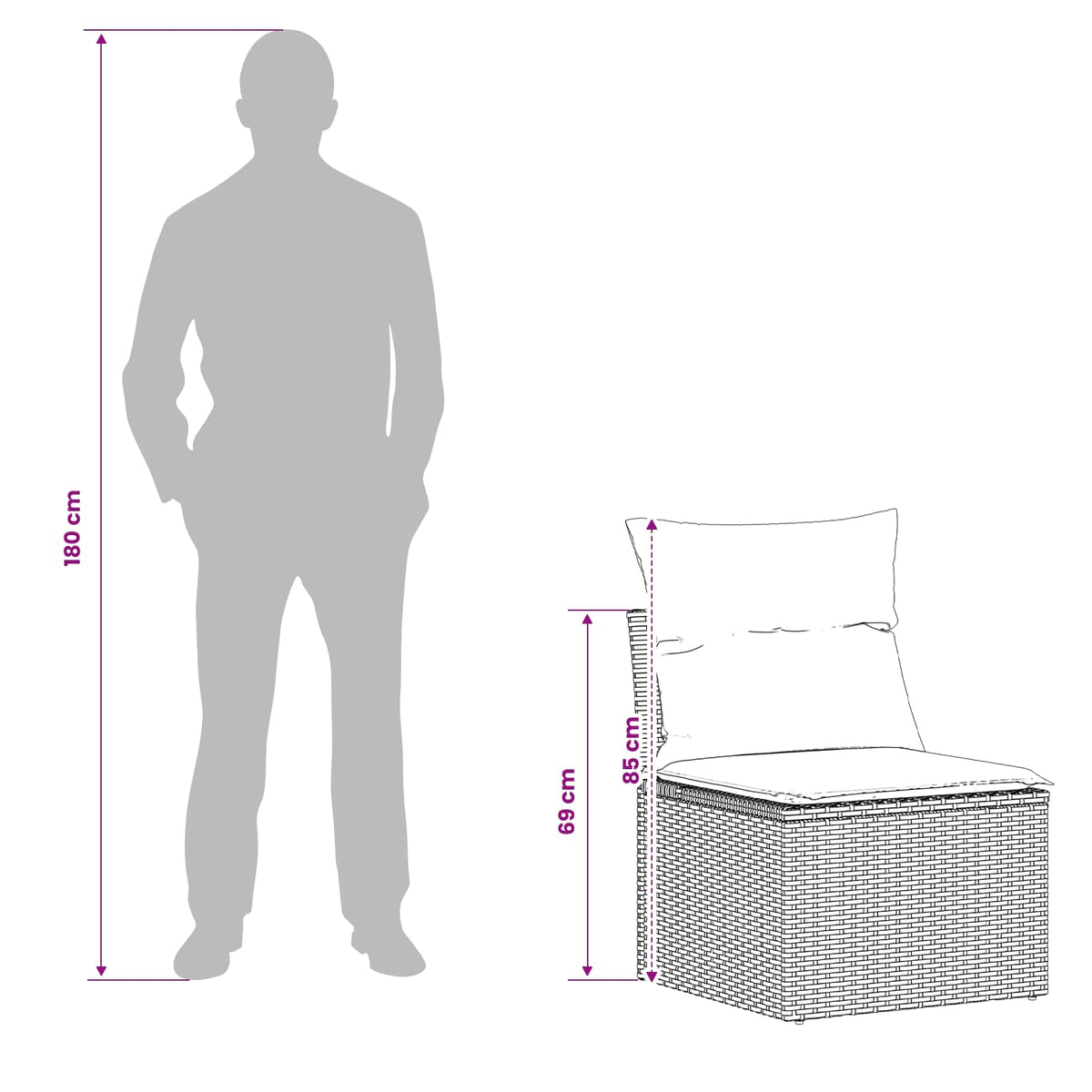 Set sofe 7 kom. Bež i svijetlo siva 118 x 62 x 69 cm