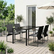 Vrtni set za objed 5 pcs Crna i antracit 140 x 70 x 73 cm