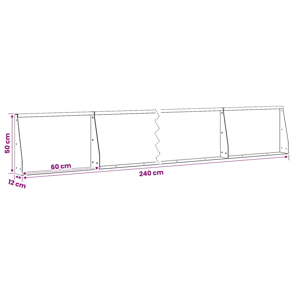 Zid za zadržavanje 4 kom. 60 x 12 x 50 cm Čelik Antracit