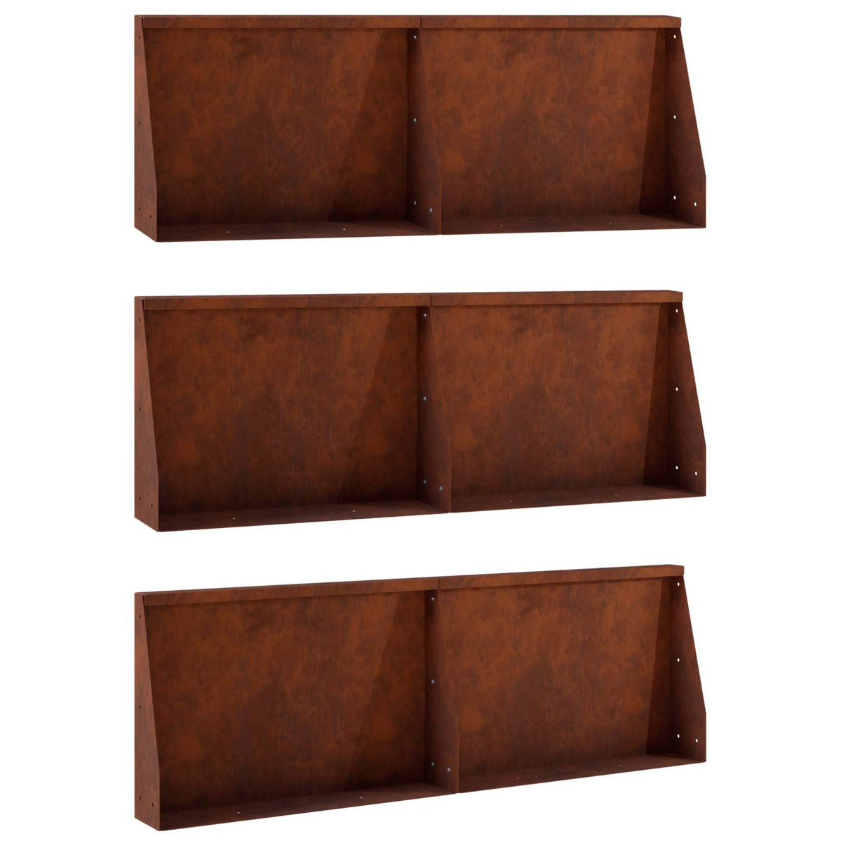 Zid za zadržavanje 6 kom. 60 x 12 x 30 cm Otporni čelik Rđa
