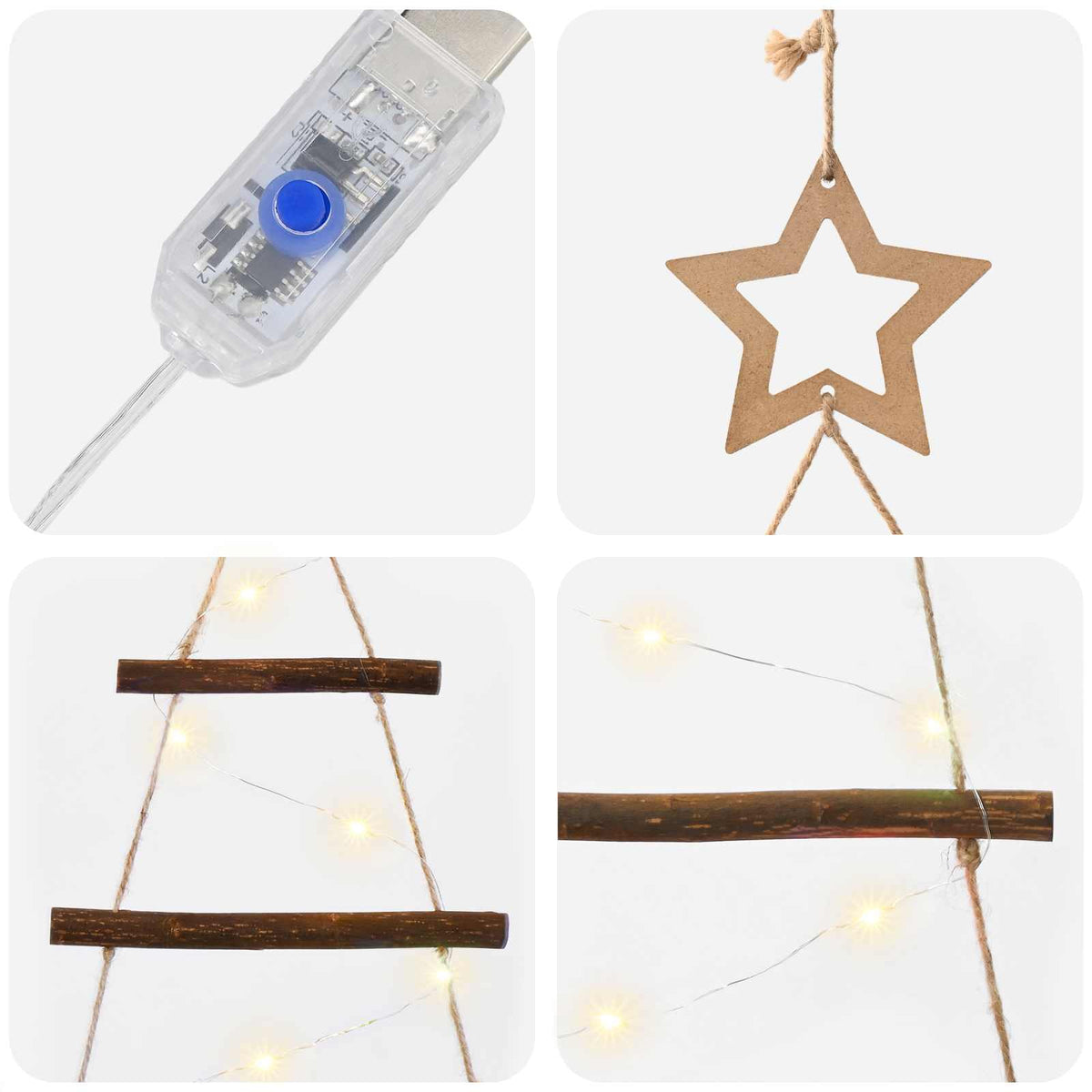 Visiće drvo za Božić 90 cm 30 LED lampica Topla bijela