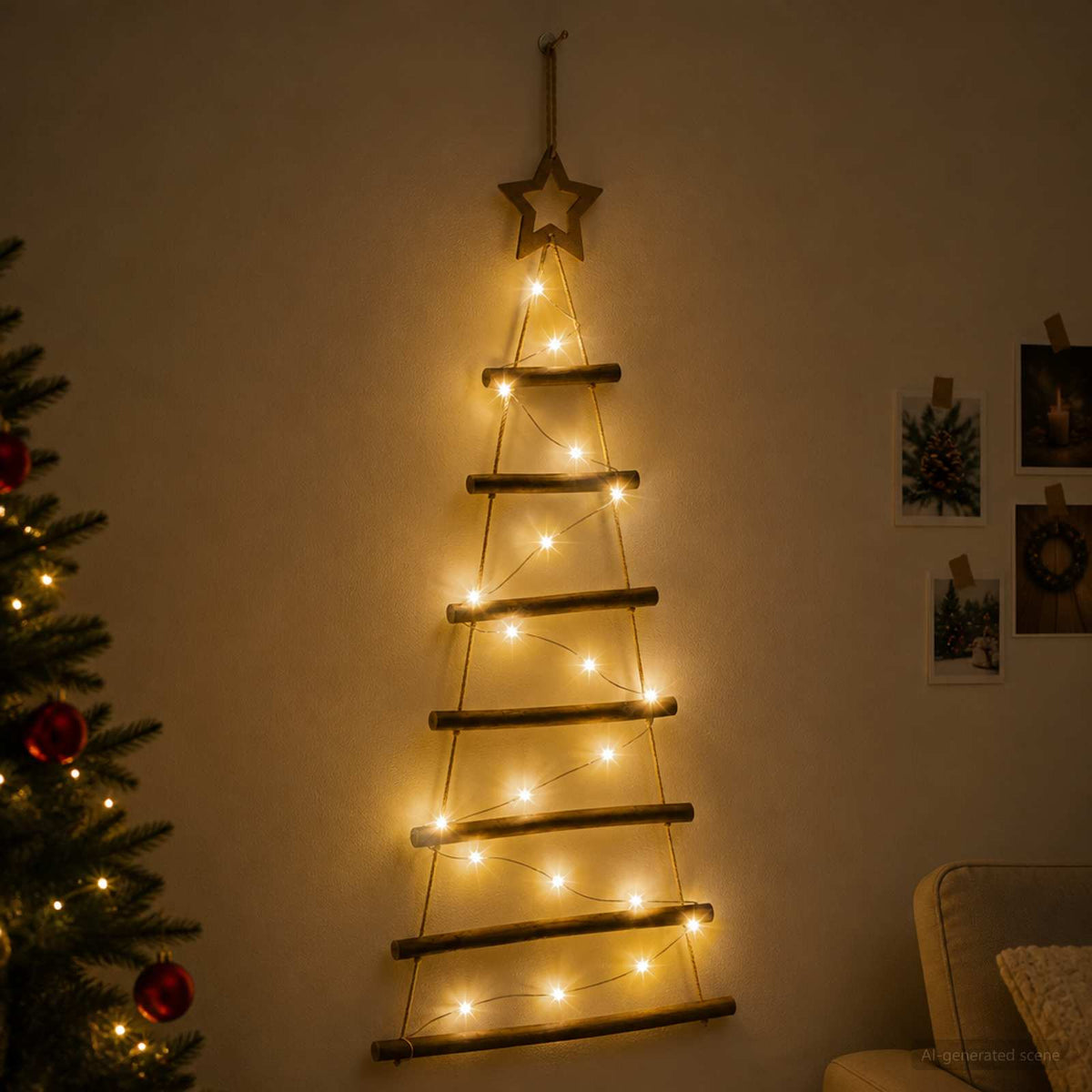 Visiće drvo za Božić 90 cm 30 LED lampica Topla bijela