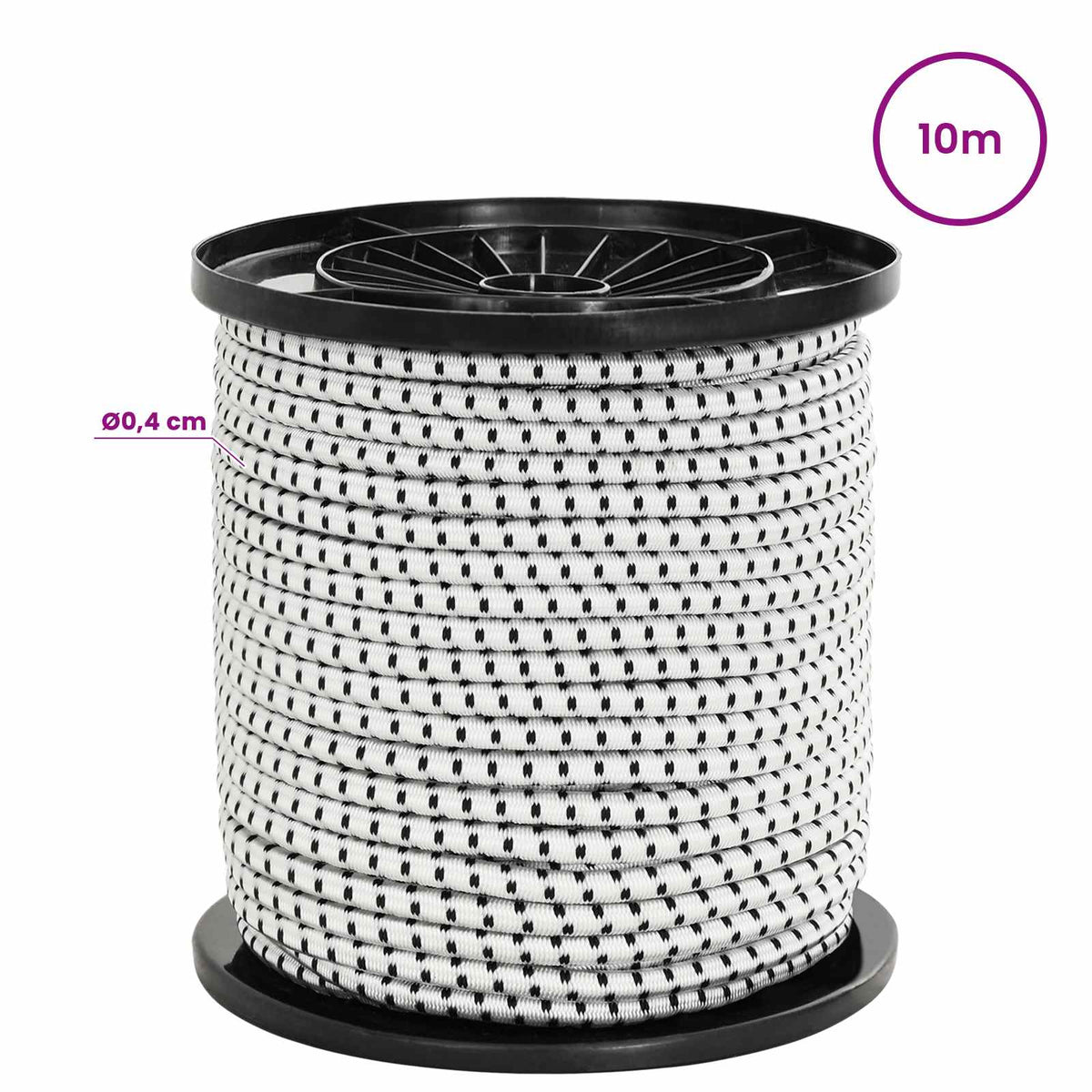 Bungee užadi 4 mm Crna i bijela PP i guma