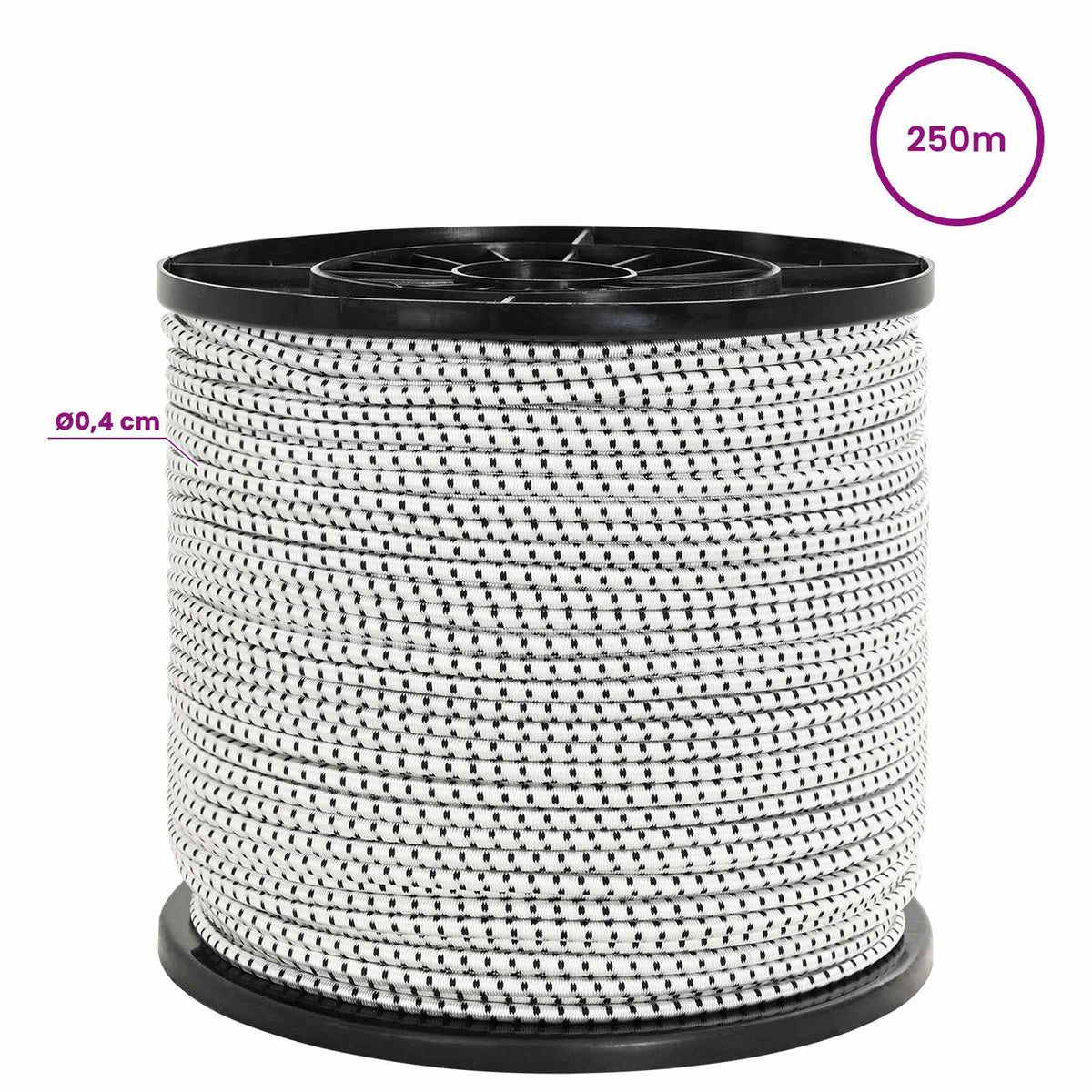 Bungee užadi 4 mm Crna i bijela PP i guma