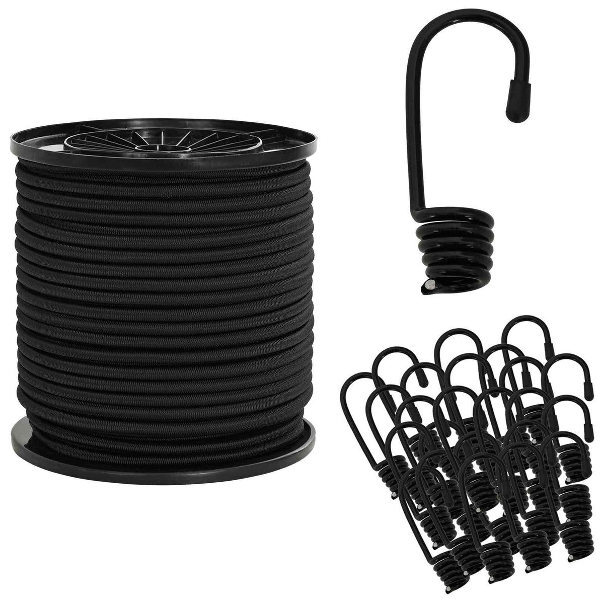 Bungee užadi s kukama 4 mm Crna PP i guma