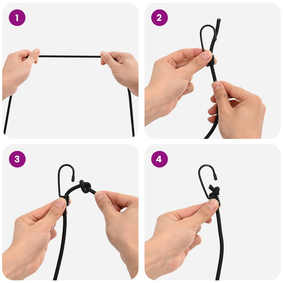 Bungee užadi s kukama 4 mm Crna PP i guma
