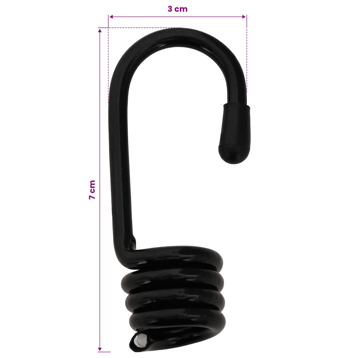 Bungee užadi s kukama 8 mm Crna i bijela PP i guma