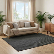 Tepih ORIZ Crni mrežasti uzorak 200 x 280 cm 100% poliester