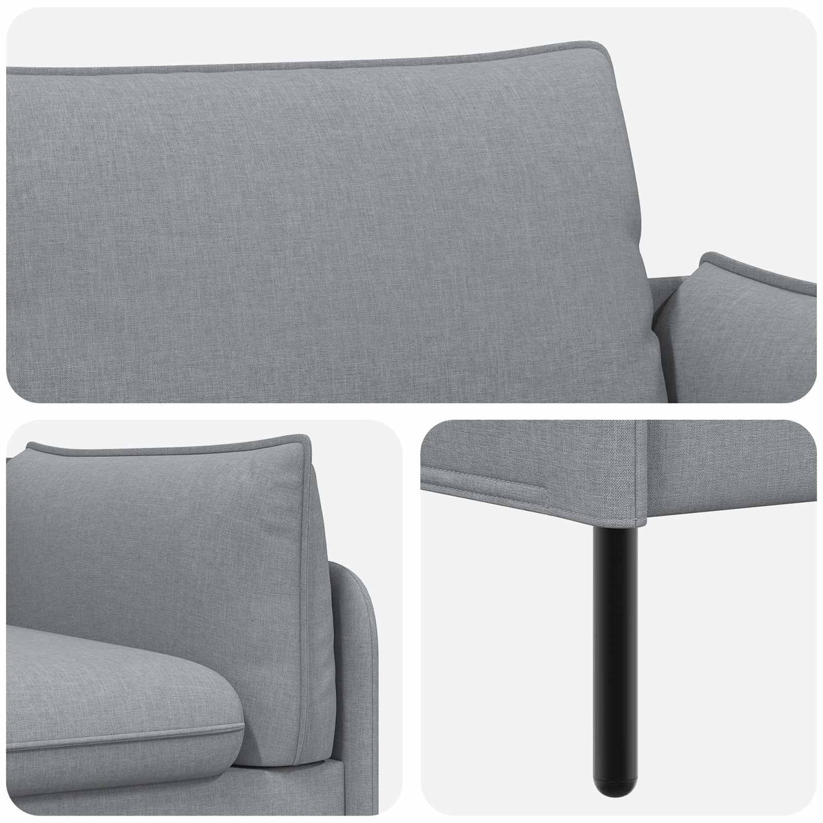Sofa za dvije osobe Svjetlosiva 188 x 81 x 89 cm Tkanina