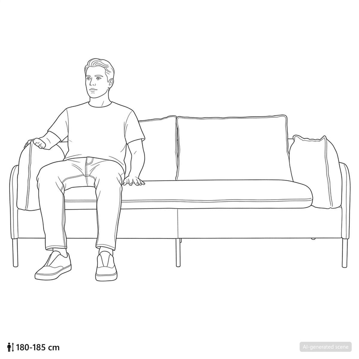 Sofa za dvije osobe 2-sjedalo Krem 188 x 81 x 89 cm Baršun