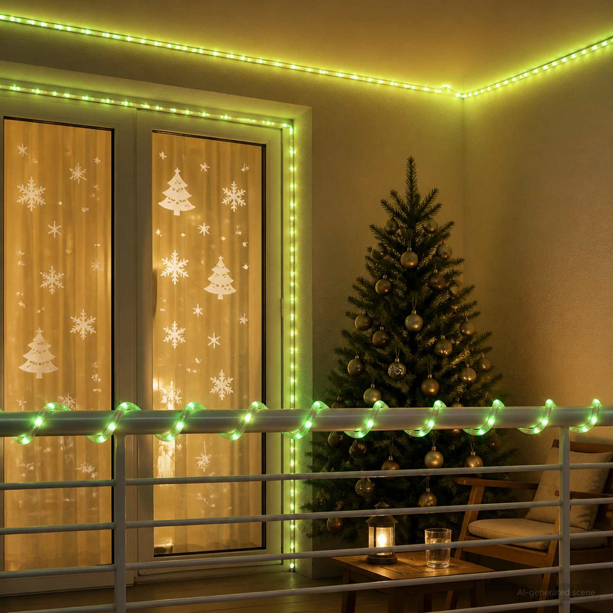Božićno LED svjetlosno crijevo 2400 LED lampica Zelena 100 m