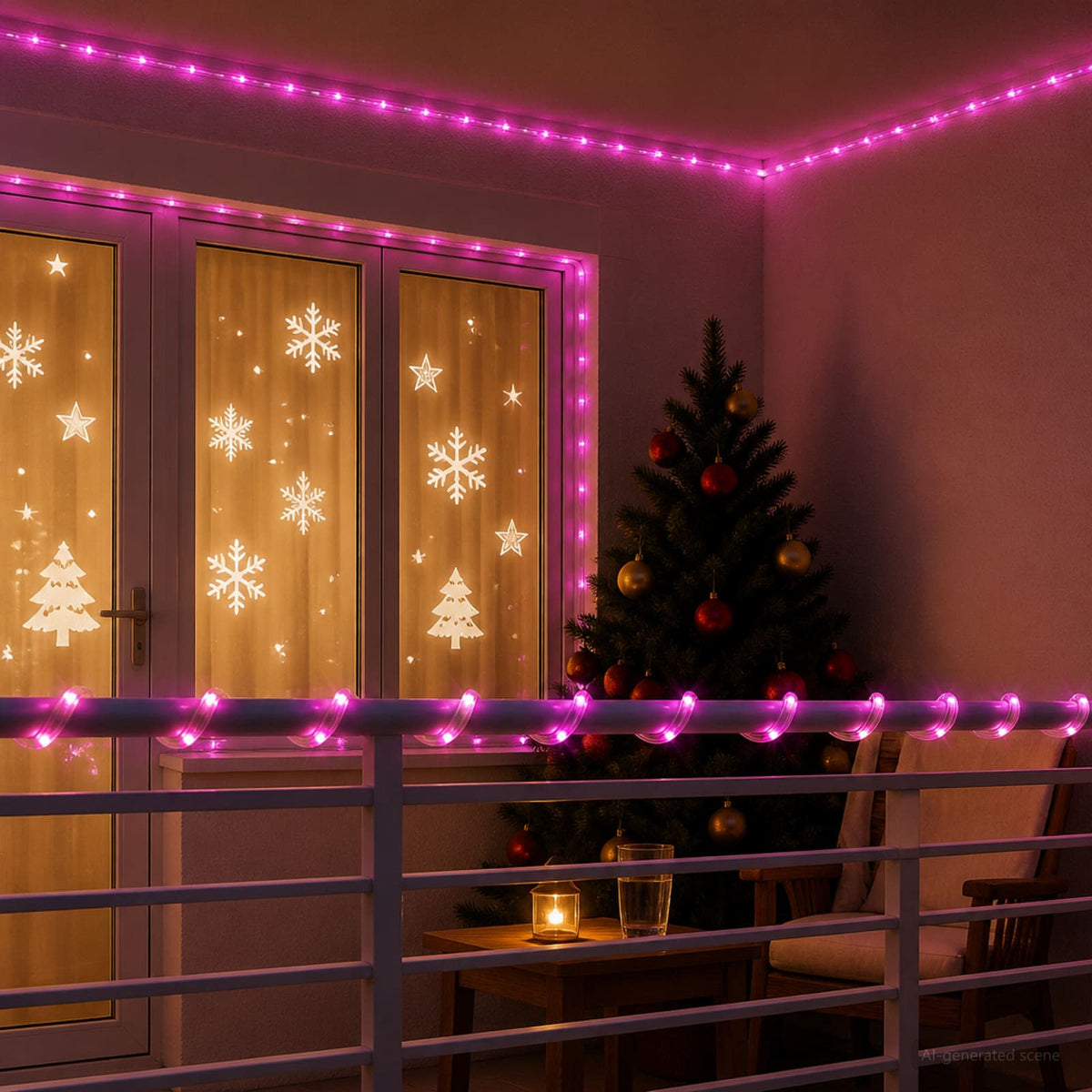 Božićno LED svjetlosno crijevo 480 LED lampica Ružičasta 20 m