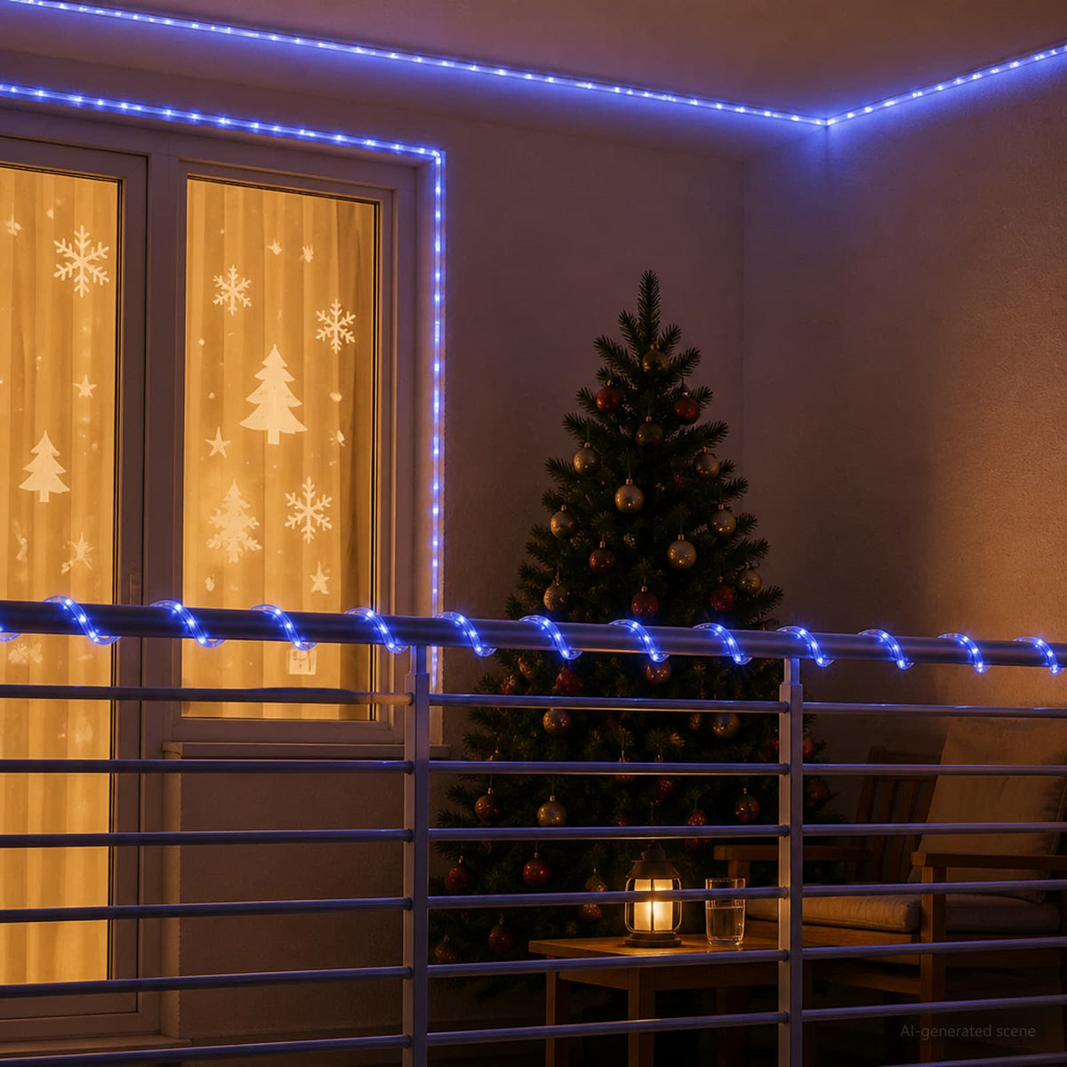 Božićno LED svjetlosno crijevo 2400 LED lampica Plava 100 m