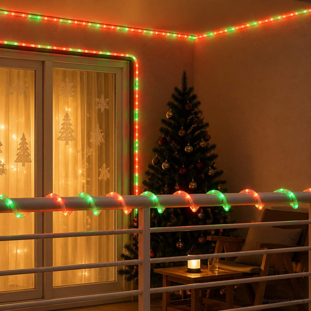 Božićno LED svjetlosno crijevo 480 LED lampica Crvena i Zelena