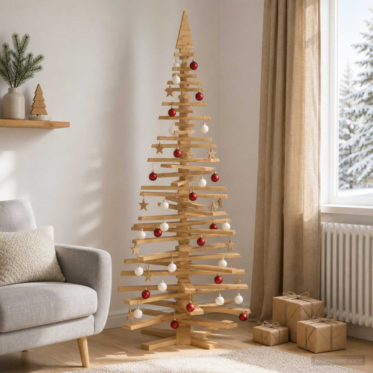 Drveno božićno drvce KOTKA 240 cm Masivna borovina