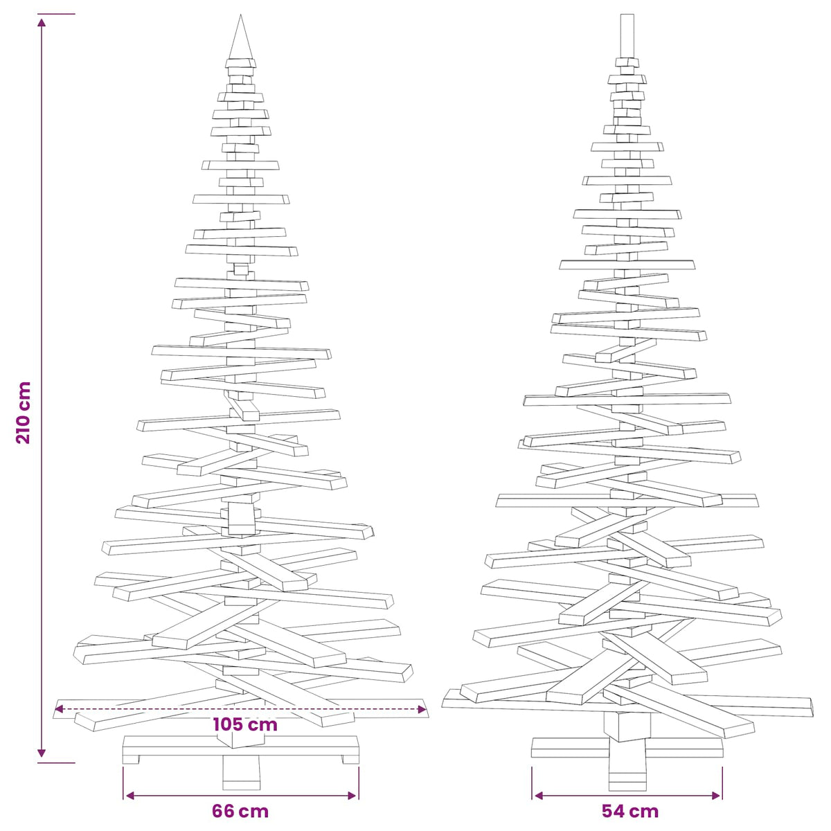 Drveno božićno drvce KOTKA 210 cm Masivna borovina