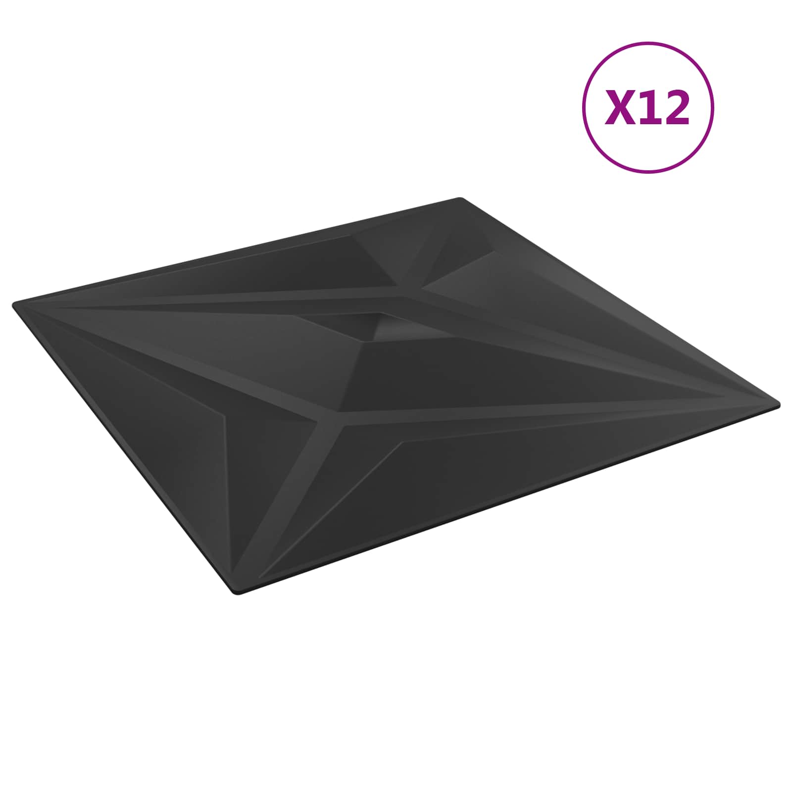Zidne panele Zvijezda 48 pcs Crna zvijezda 50 x 50 cm XPS pjena