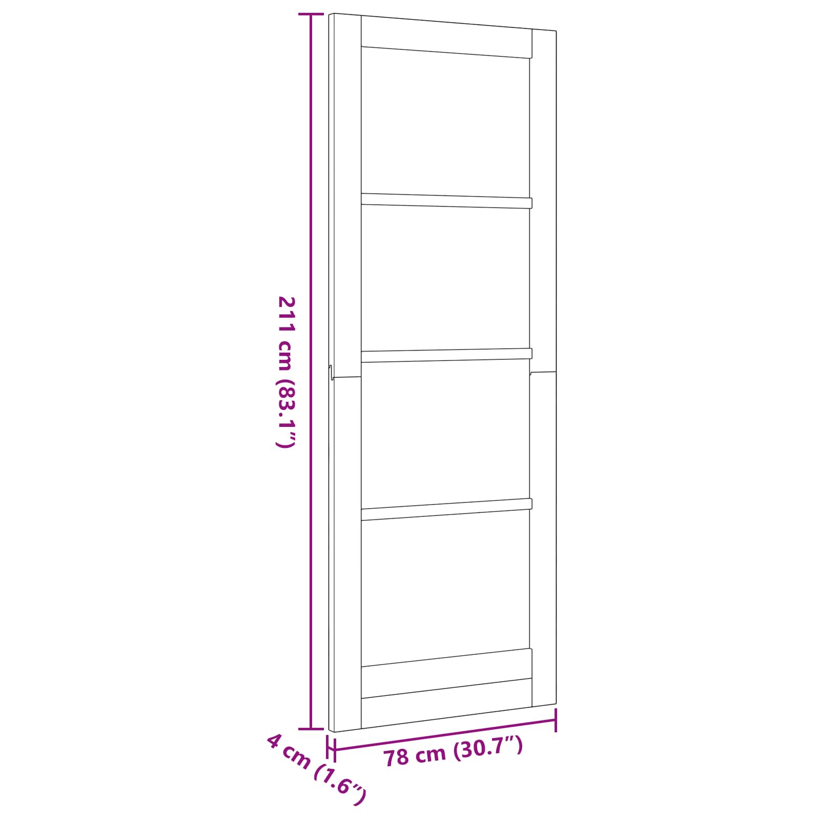 Unutarnja vrata Bijela 78 x 211 cm Šperploča