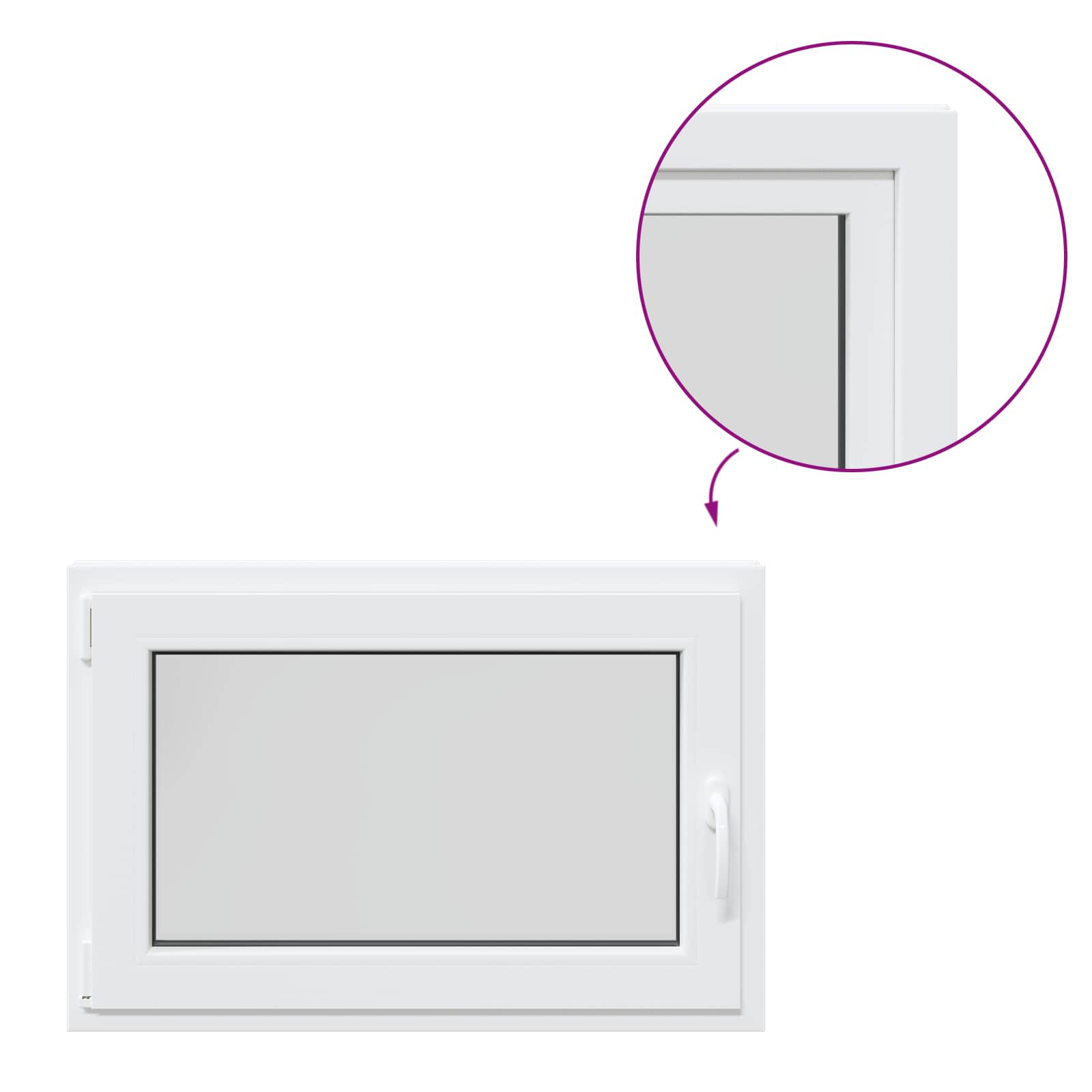 Prozor za podrum RISOR 90 x 70 cm PVC i staklo Bijela