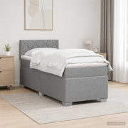 Boxspring krevet s madracem Svjetlosiva 90 x 190 cm Tkanina