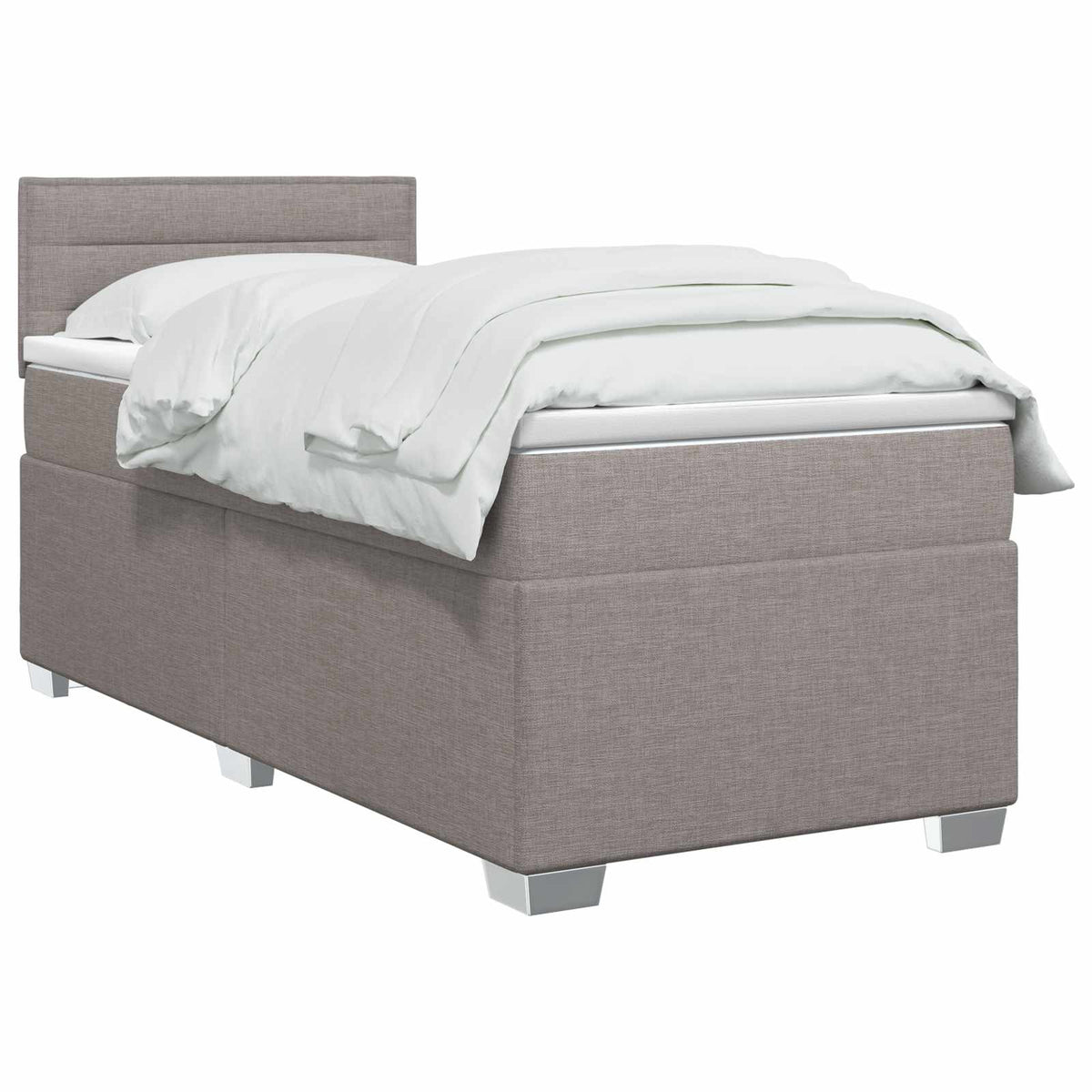 Boxspring krevet s madracem Sivosmeđa 90 x 190 cm Tkanina