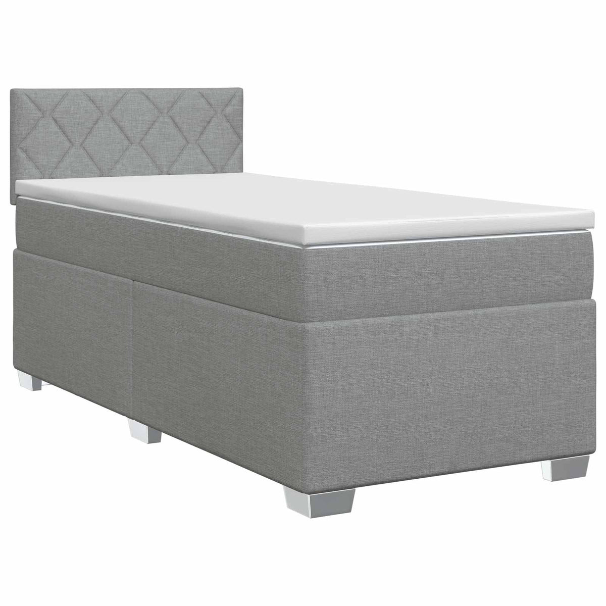 Boxspring krevet s madracem Svjetlosiva 90 x 190 cm Tkanina