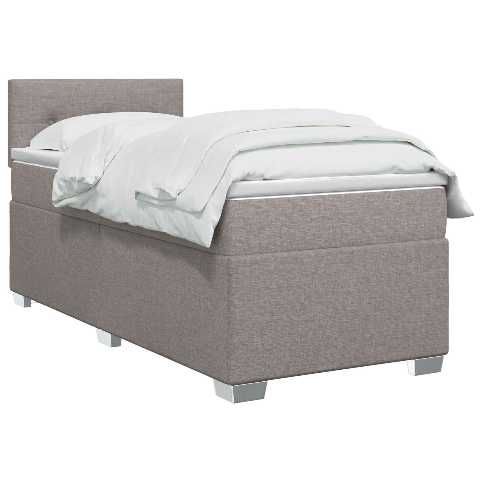Boxspring krevet s madracem Sivosmeđa 100 x 200 cm Tkanina